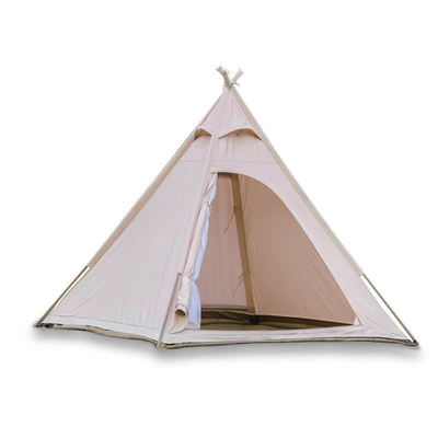 barraca de lona de acampamento 3 do algodão de 1000mm da pirâmide da forma da barraca a 4 pessoas do pináculo do dossel