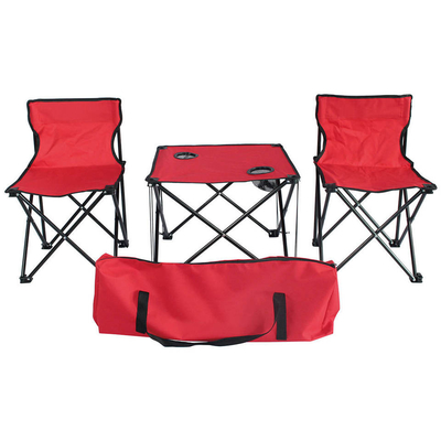 На открытом воздухе облегченный располагаясь лагерем стул таблицы установил таблицу и стулья стиля пляжа Оксфорда