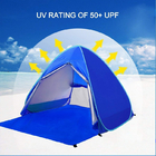Windproof Silver Coated 190T Beach Sun Shade Tent