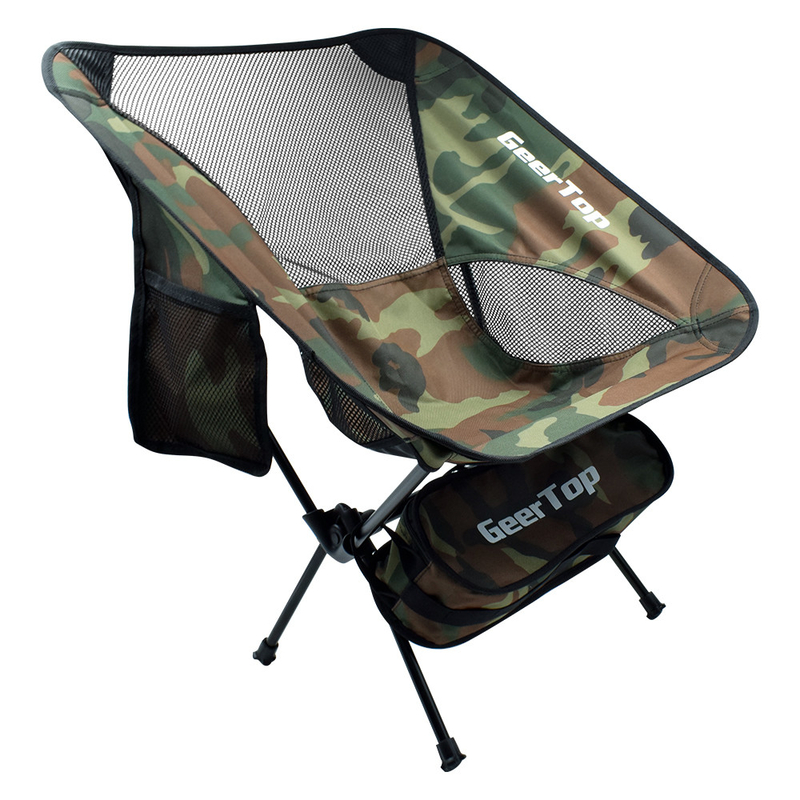 Camouflage 300lbs Load Fold Up Camping Chairs For Picnic