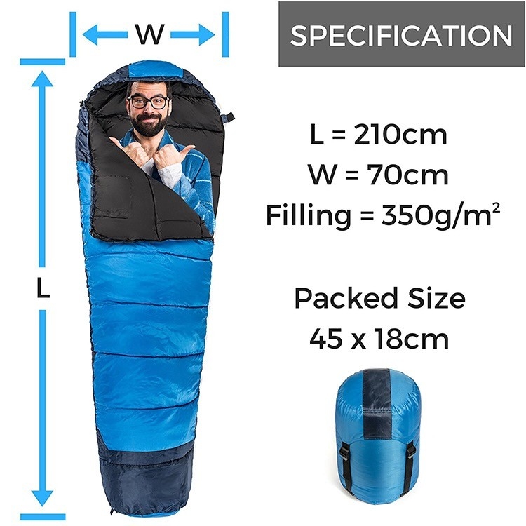 Lightweight 1.5kg Mummy Polyester Sleeping Bag