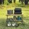 Steel Leg Long Portable Folding Camping Table Outdoor BBQ Bamboo Folding Picnic