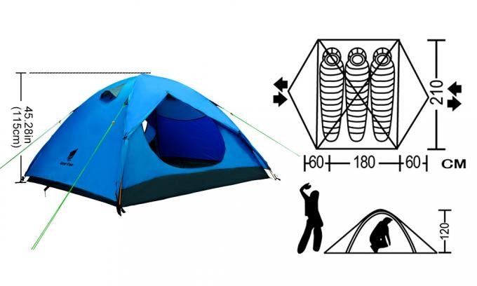 Cross Pole 2.59kg 4 Season Backpacking Tent For Camping 0