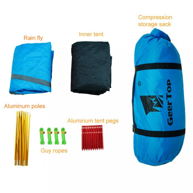 Cross Pole 2.59kg 4 Season Backpacking Tent For Camping 2