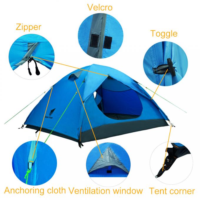 Cross Pole 2.59kg 4 Season Backpacking Tent For Camping 1