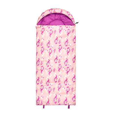 300G Cotton Mermaid Print Unique Pink Children Sleeping Bags Camping
