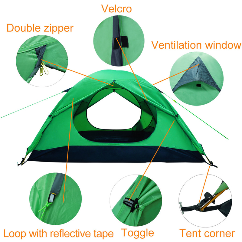 Ultralight 5.6 Lbs Nylon SGS Outdoor Camping Tent